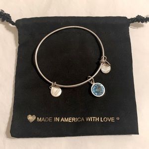 Alex and Ani Energy Sliver Aquamarine Bracelete